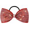 imageDEEKA Glitter Tailless Cheer Bows Rhinestones Competition Hair Bow Elastic Band for Cheerleading Cheerleaders GirlsGlitter Red55 Inch