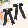 imageDEEKA 12 PCS Collegiate Style Cheer Bows Long Tail Skinny Ponytail Holder Handmade for Girls Teens Softball Cheerleader Sports RedBlack