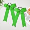 imageDEEKA 12 PCS Collegiate Style Cheer Bows Long Tail Skinny Ponytail Holder Handmade for Girls Teens Softball Cheerleader Sports RedClassic Green