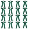 imageDEEKA 12 PCS Collegiate Style Cheer Bows Long Tail Skinny Ponytail Holder Handmade for Girls Teens Softball Cheerleader Sports RedForest Green