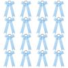 imageDEEKA 12 PCS Collegiate Style Cheer Bows Long Tail Skinny Ponytail Holder Handmade for Girls Teens Softball Cheerleader Sports RedLight Blue