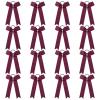 imageDEEKA 12 PCS Collegiate Style Cheer Bows Long Tail Skinny Ponytail Holder Handmade for Girls Teens Softball Cheerleader Sports RedMaroon