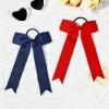 imageDEEKA 12 PCS Collegiate Style Cheer Bows Long Tail Skinny Ponytail Holder Handmade for Girls Teens Softball Cheerleader Sports RedMulticolor