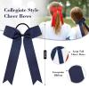 imageDEEKA 12 PCS Collegiate Style Cheer Bows Long Tail Skinny Ponytail Holder Handmade for Girls Teens Softball Cheerleader Sports RedMulticolor