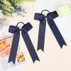 imageDEEKA 12 PCS Collegiate Style Cheer Bows Long Tail Skinny Ponytail Holder Handmade for Girls Teens Softball Cheerleader Sports RedNavy Blue