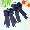 imageDEEKA 12 PCS Collegiate Style Cheer Bows Long Tail Skinny Ponytail Holder Handmade for Girls Teens Softball Cheerleader Sports RedNavy Blue