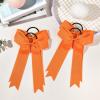 imageDEEKA 12 PCS Collegiate Style Cheer Bows Long Tail Skinny Ponytail Holder Handmade for Girls Teens Softball Cheerleader Sports RedOrange