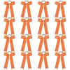 imageDEEKA 12 PCS Collegiate Style Cheer Bows Long Tail Skinny Ponytail Holder Handmade for Girls Teens Softball Cheerleader Sports RedOrange