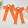 imageDEEKA 12 PCS Collegiate Style Cheer Bows Long Tail Skinny Ponytail Holder Handmade for Girls Teens Softball Cheerleader Sports RedOrange