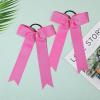imageDEEKA 12 PCS Collegiate Style Cheer Bows Long Tail Skinny Ponytail Holder Handmade for Girls Teens Softball Cheerleader Sports RedPink