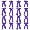 imageDEEKA 12 PCS Collegiate Style Cheer Bows Long Tail Skinny Ponytail Holder Handmade for Girls Teens Softball Cheerleader Sports RedPurple