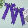 imageDEEKA 12 PCS Collegiate Style Cheer Bows Long Tail Skinny Ponytail Holder Handmade for Girls Teens Softball Cheerleader Sports RedPurple