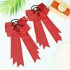 imageDEEKA 12 PCS Collegiate Style Cheer Bows Long Tail Skinny Ponytail Holder Handmade for Girls Teens Softball Cheerleader Sports RedRed