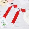 imageDEEKA 12 PCS Collegiate Style Cheer Bows Long Tail Skinny Ponytail Holder Handmade for Girls Teens Softball Cheerleader Sports RedRedWhite