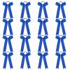 imageDEEKA 12 PCS Collegiate Style Cheer Bows Long Tail Skinny Ponytail Holder Handmade for Girls Teens Softball Cheerleader Sports RedRoyal Blue