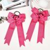 imageDEEKA 12 PCS Collegiate Style Cheer Bows Long Tail Skinny Ponytail Holder Handmade for Girls Teens Softball Cheerleader Sports RedShocking Pink