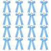imageDEEKA 12 PCS Collegiate Style Cheer Bows Long Tail Skinny Ponytail Holder Handmade for Girls Teens Softball Cheerleader Sports RedSky Blue