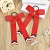 imageDEEKA 12PCS Collegiate Style Cheer Bows with Glitter Chevrons Tail Skinny College Cheerleader Ponytail Holder for Volleyball Softball Girls RedBlackWhite