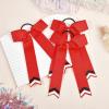imageDEEKA 12PCS Collegiate Style Cheer Bows with Glitter Chevrons Tail Skinny College Cheerleader Ponytail Holder for Volleyball Softball Girls RedBlackWhite