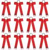 imageDEEKA 12PCS Collegiate Style Cheer Bows with Glitter Chevrons Tail Skinny College Cheerleader Ponytail Holder for Volleyball Softball Girls RedBlackWhite