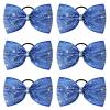 imageDEEKA 6 PCS Black Glitter Tailless Cheer Bows 5quot Rhinestones Competition Hair Bow Elastic Band for Cheerleading Cheerleaders Girls Glitter BlackGlitter Royal Blue