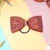 imageDEEKA 6 PCS Black Glitter Tailless Cheer Bows 5quot Rhinestones Competition Hair Bow Elastic Band for Cheerleading Cheerleaders Girls Glitter BlackGlitter Red