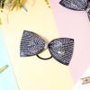 imageDEEKA 6 PCS Black Glitter Tailless Cheer Bows 5quot Rhinestones Competition Hair Bow Elastic Band for Cheerleading Cheerleaders Girls Glitter BlackGlitter Navy Blue