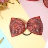 imageDEEKA 6 PCS Black Glitter Tailless Cheer Bows 5quot Rhinestones Competition Hair Bow Elastic Band for Cheerleading Cheerleaders Girls Glitter BlackGlitter Red