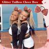 imageDEEKA 6 PCS Black Glitter Tailless Cheer Bows 5quot Rhinestones Competition Hair Bow Elastic Band for Cheerleading Cheerleaders Girls Glitter BlackGlitter Red
