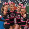 imageDEEKA 6 PCS Black Glitter Tailless Cheer Bows 5quot Rhinestones Competition Hair Bow Elastic Band for Cheerleading Cheerleaders Girls Glitter BlackGlitter Pink