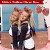 imageDEEKA 6 PCS Black Glitter Tailless Cheer Bows 5quot Rhinestones Competition Hair Bow Elastic Band for Cheerleading Cheerleaders Girls Glitter BlackGlitter Red