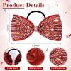 imageDEEKA 6 PCS Black Glitter Tailless Cheer Bows 5quot Rhinestones Competition Hair Bow Elastic Band for Cheerleading Cheerleaders Girls Glitter BlackGlitter Red