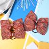 imageDEEKA 6 PCS Black Glitter Tailless Cheer Bows 5quot Rhinestones Competition Hair Bow Elastic Band for Cheerleading Cheerleaders Girls Glitter BlackGlitter Red