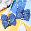 imageDEEKA 6 PCS Black Glitter Tailless Cheer Bows 5quot Rhinestones Competition Hair Bow Elastic Band for Cheerleading Cheerleaders Girls Glitter BlackGlitter Royal Blue