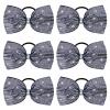 imageDEEKA 6 PCS Black Glitter Tailless Cheer Bows 5quot Rhinestones Competition Hair Bow Elastic Band for Cheerleading Cheerleaders Girls Glitter BlackGlitter Navy Blue
