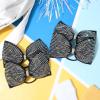 imageDEEKA 6 PCS Black Glitter Tailless Cheer Bows 5quot Rhinestones Competition Hair Bow Elastic Band for Cheerleading Cheerleaders Girls Glitter BlackGlitter Black