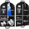 imageDEEKA Cheer Garment Bag for Hanging Clothes with Zipper Pockets Cheer Accessories Mom Essentials Uniform Costume 40 Inch Black Bags Stuff for Cheerleading Girls BlackWhiteCheer QuoteBlack WhiteCheer Star Logo