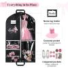 imageDEEKA Cheer Garment Bag for Hanging Clothes with Zipper Pockets Cheer Accessories Mom Essentials Uniform Costume 40 Inch Black Bags Stuff for Cheerleading Girls BlackWhiteCheer QuoteBlack PinkDance
