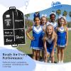 imageDEEKA Cheer Garment Bag for Hanging Clothes with Zipper Pockets Cheer Accessories Mom Essentials Uniform Costume 40 Inch Black Bags Stuff for Cheerleading Girls BlackWhiteCheer QuoteBlack WhiteCheer Star Logo
