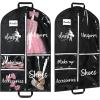 imageDEEKA Cheer Garment Bag for Hanging Clothes with Zipper Pockets Cheer Accessories Mom Essentials Uniform Costume 40 Inch Black Bags Stuff for Cheerleading Girls BlackWhiteCheer QuoteBlack WhiteDance