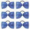 imageDEEKA 6 PCS Black Glitter Tailless Cheer Bows 5quot Rhinestones Competition Hair Bow Elastic Band for Cheerleading Cheerleaders Girls Glitter BlackGlitter Royal Blue