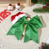 imageDEEKA Santa Hat Red Glitter Cheer Bow 7quot Large Hair Bows Shiny Cheerleader Christmas Gift Accessories Ponytail Holder Elastic Hair Ties for Girls Women RedGreen