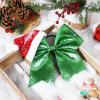 imageDEEKA Santa Hat Red Glitter Cheer Bow 7quot Large Hair Bows Shiny Cheerleader Christmas Gift Accessories Ponytail Holder Elastic Hair Ties for Girls Women RedGreen