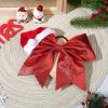 imageDEEKA Santa Hat Red Glitter Cheer Bow 7quot Large Hair Bows Shiny Cheerleader Christmas Gift Accessories Ponytail Holder Elastic Hair Ties for Girls Women RedRed