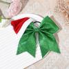imageDEEKA Santa Hat Red Glitter Cheer Bow 7quot Large Hair Bows Shiny Cheerleader Christmas Gift Accessories Ponytail Holder Elastic Hair Ties for Girls Women RedGreen