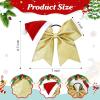 imageDEEKA Santa Hat Red Glitter Cheer Bow 7quot Large Hair Bows Shiny Cheerleader Christmas Gift Accessories Ponytail Holder Elastic Hair Ties for Girls Women RedGold
