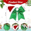 imageDEEKA Santa Hat Red Glitter Cheer Bow 7quot Large Hair Bows Shiny Cheerleader Christmas Gift Accessories Ponytail Holder Elastic Hair Ties for Girls Women RedGreen