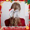 imageDEEKA Santa Hat Red Glitter Cheer Bow 7quot Large Hair Bows Shiny Cheerleader Christmas Gift Accessories Ponytail Holder Elastic Hair Ties for Girls Women RedSilver