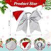 imageDEEKA Santa Hat Red Glitter Cheer Bow 7quot Large Hair Bows Shiny Cheerleader Christmas Gift Accessories Ponytail Holder Elastic Hair Ties for Girls Women RedSilver