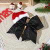 imageDEEKA Santa Hat Red Glitter Cheer Bow 7quot Large Hair Bows Shiny Cheerleader Christmas Gift Accessories Ponytail Holder Elastic Hair Ties for Girls Women RedBlack